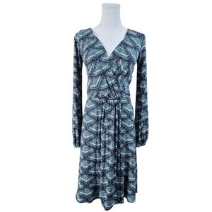 Karen Kane Faux Wrap Drape Dress Womens Size Medium